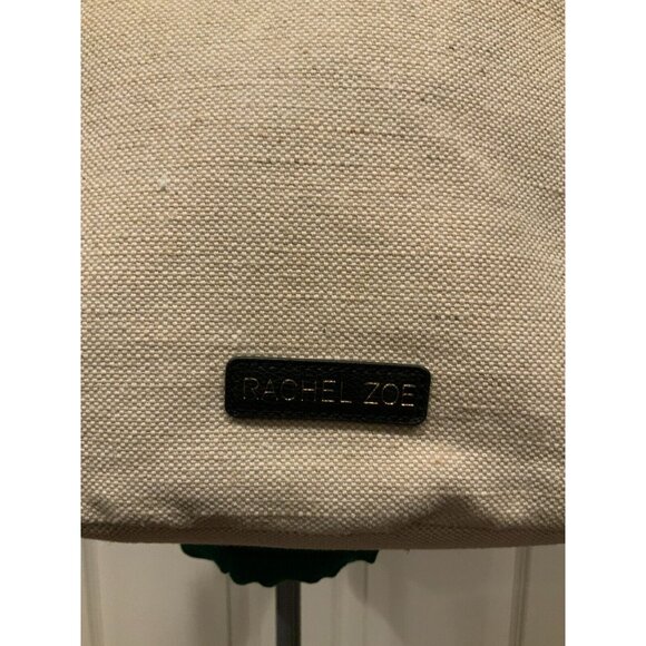 Rachel Zoe Khaki Tan Natural Capri Tote Black Leather Straps - Picture 3 of 9